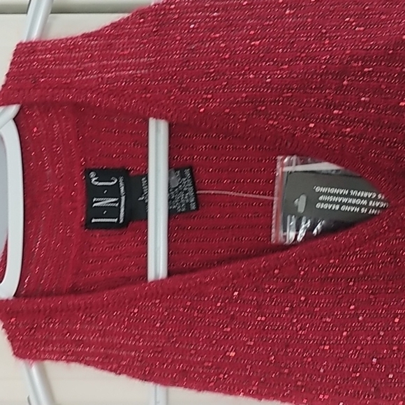 INC Beaded V Neck Dressy Top L - Picture 4 of 12